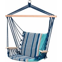 Swing Blue Wood Cotton With armrests Striped 53 x 100 cm