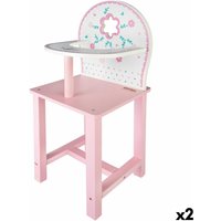 Highchair Woomax 25 x 55 x 20 cm Dolls White Pink 2 Units