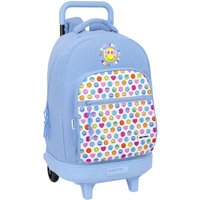 School Bag Smiley Joyful Blue Multicolour 33 x 45 x 22 cm