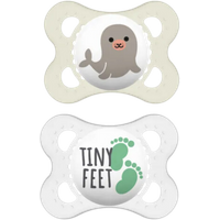 MAM Original 0m+ Pacifier 2-pack - White & Transparent