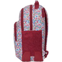School Bag Nait Nait Flowers Burgundy 32 x 42 x 15 cm