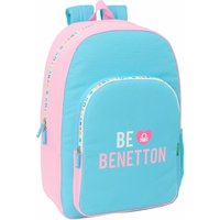School Bag Benetton Unique Pink Turquoise 30 x 46 x 14 cm