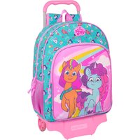School Rucksack with Wheels My Little Pony Magic Pink Turquoise 33 x 42 x 14 cm