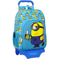 School Rucksack with Wheels Minions Minionstatic Blue (33 x 42 x 14 cm)