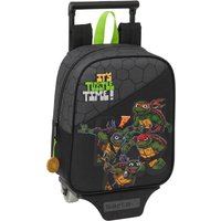 School Rucksack with Wheels Teenage Mutant Ninja Turtles Black Grey 22 x 27 x 10 cm