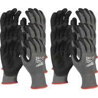 Milwaukee Cut Level 5 Dipped Work Gloves Black / Grey 2XL Pack of 12