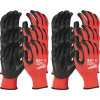 Milwaukee Cut Level 3 Dipped Work Gloves Black / Red L Pack of 12