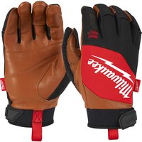 Milwaukee Hybrid Leather Work Gloves Brown / Red S