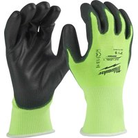 Milwaukee Hi Vis Cut Level 1 Dipped Work Gloves Black / Yellow S Pack of 1