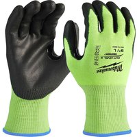 Milwaukee Hi Vis Cut Level 2 Dipped Work Gloves Black / Yellow XL Pack of 1