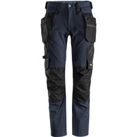 Snickers 6208 Mens Lite Work Stretch Trousers Holster Pockets Navy / Black 33" 32"