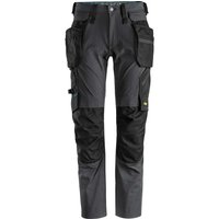 Snickers 6208 Mens Lite Work Stretch Trousers Holster Pockets Steel Grey / Black 30" 30"