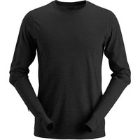 Snickers 2427 Mens AllroundWork Wool Long Sleeve T Shirt Black M