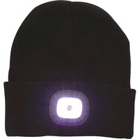 Town and Country Beanie Hat and Rechargeable LED Head Torch Black One Size