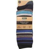 Town and Country MultiColoured Rambler Socks Twin Pack 7 – 11