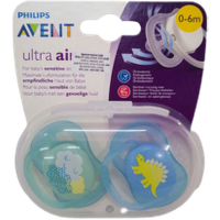 Philips Avent Soother 0-6m 2-pack - Blue & Green