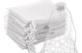 WHITE Organza Gift Bags Wedding Party Favour Xmas Jewellery Candy Pouches