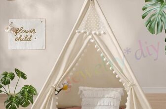 160CM Large Kids Teepee Lace Wood Indian Tent Indoor/Outdoor Childen·Play House