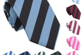 Men’s Classic Stripe Wedding Classic Tie + Optional Matching Pocket Squares