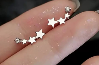 925 Sterling Silver Crystal Star Linked Stud Earrings Jewellery Women Girls Gift