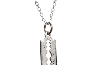 Razor Blade Pendant Necklace Small Mini Razor 18″  Chain Punk Emo Goth Jewellery