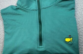Peter Millar Sweater Men Large Green Quarter Zip Masters Augusta ANGC Flag Logo