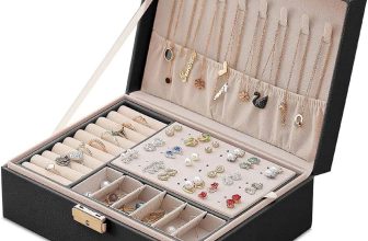 2 Layers, Travel Jewellery Case,Jewellery Boxes Organiser for Women Girls, PU Le