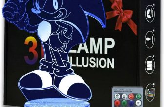 Sonic The Hedgehog 3D Night Light Lamp Illusion Bedside Table -Kids – 16 Colours