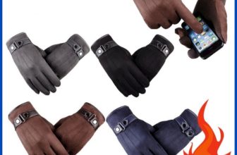 Men’s Winter Warm Suede Leather Fleece Lined Thermal Touch Screen Driving Gloves