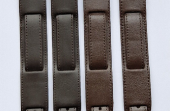 18mm Military Cuff Style Genuine Leather Watch Strap with Wide Band