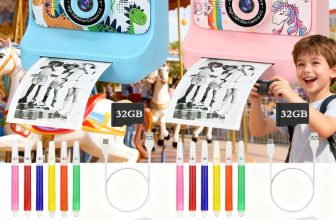 Kids Instant Print 1080P HD Video Digital Camera With 32G SD Card. Pink & Blue