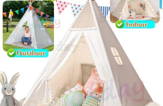 160CM Large Kids Teepee Canvas Wood Indian Tent Child Indoor Outdoor Play House