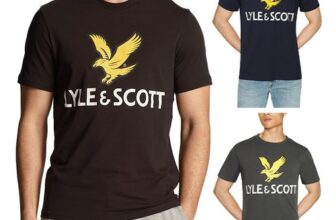 Lyle & Scott Mens T Shirts Crew Neck Cotton Glitch Printed Graphic T Shirt S-2XL