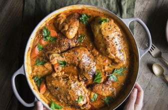 Creamy Braised Chicken with Carrots, Thyme, and Wine