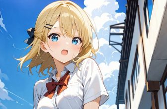 Anime girls pulling down their skirts