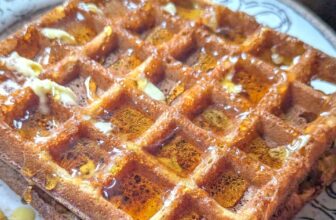 Sourdough Gingerbread Waffles #BreadBakers