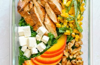 Basil Lime Chicken & Peach Kale Salad
