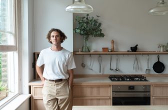 A Small Kitchen in London by Fell Featuring Sold Wood Cabinets and Clever Design