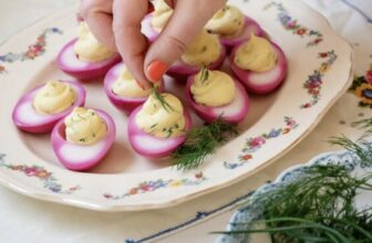 Beet Pickled Deviled Eggs – Simple Bites