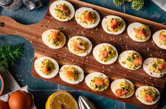 Smoked Salmon Deviled Eggs with Cream Cheese and Dill