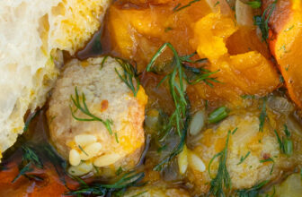 Squash-Tofu Meatball Soup