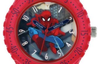Marvel Spider-Man Time Teacher Blue & Red Rip Tape Strap Watch SPD3495 Kids Boys