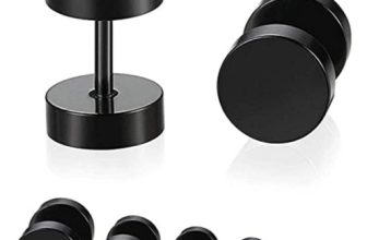 Women Men Silver Rainbow Black Blue Surgical Steel Fake Ear Plugs Stud Earrings