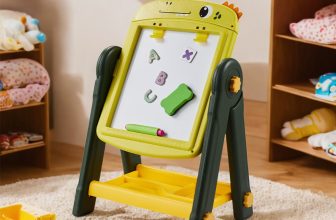Kids Art Easel Double Sided 2 in 1 Magnetic Whiteboard & Chalkboard Storage Rack