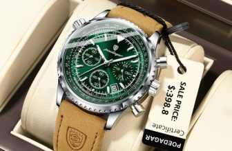 Man Watch Quartz Waterproof Luminous Date Chronograph Leather Men Wristwatch UK