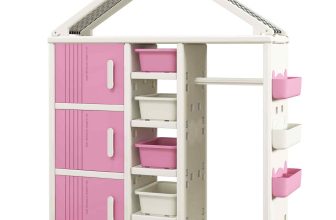 Kids Costume Storage Closet Children Pretend Dresser Armoire Closet-Pink