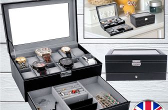 12 Grids Leather Watch Case Jewelry Storage Organizer Display Holder Box For Men