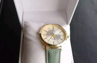 nine west NW/2630 watch – Gold tone case and light green strap – Boxed