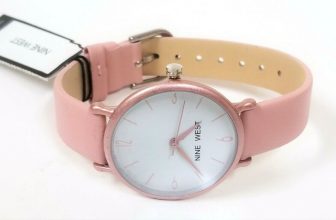 NEW NINE WEST PINK TONE,WHITE DIAL,PINK LEATHERETTE BAND WATCH NW/2319WTBH
