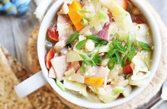 Ham And Cabbage Soup With Potatoes & Beans